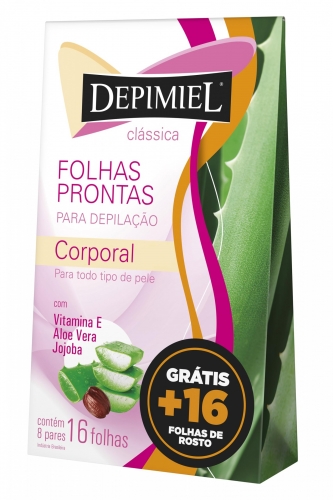 Depimiel Folhas Prontas Corporal Caixa 16un prática eficaz