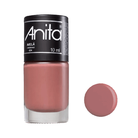 Esmalte Anita Avelã Cremoso Vegano 10ml cobertura uniforme fortalecedor