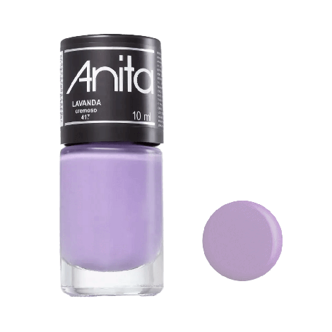 Esmalte Anita Lavanda Cremoso Vegano 10ml cobertura uniforme fortalecedor