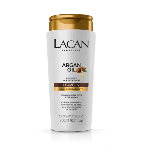 Leave-In Capilar Lacan Hidratante Argan Oil 300ml brilho intenso toque sedoso