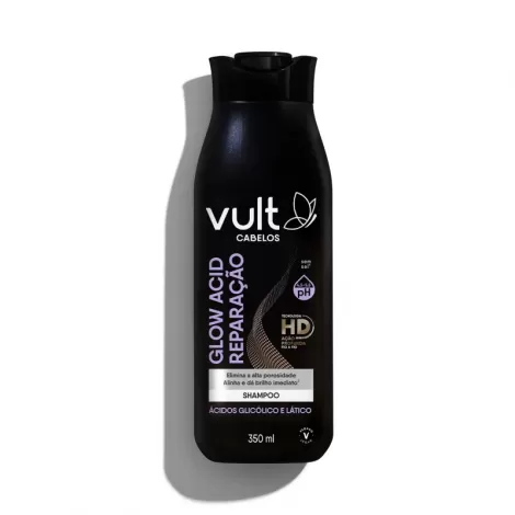Shampoo Vult Glow Acid Reparação 350ml reconstrutor anti-porosidade