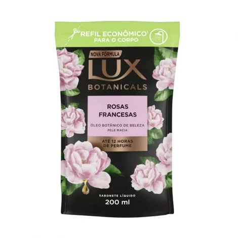 Lux Refil Sabonete Líquido Botanicals Rosas Francesas 200ml hidratante perfumado