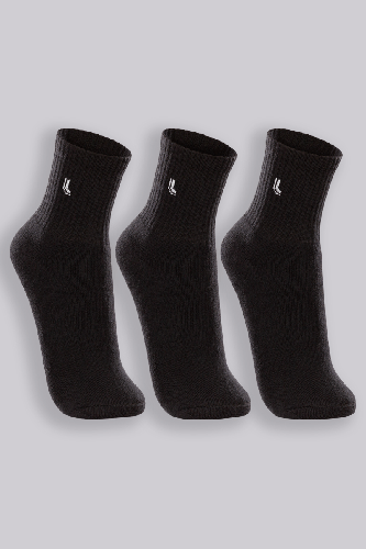 Kit com 3 meias Lupo cano médio preto tamanho G conforto anatômico