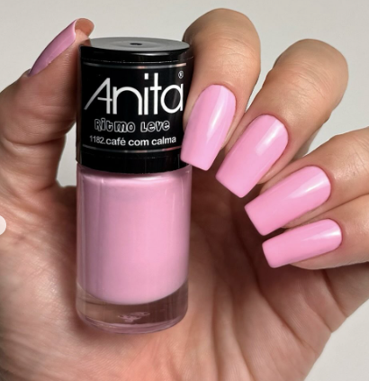 Anita esmalte ritmo leve café com calma 10ml acabamento cremoso brilho intenso