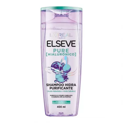 Elseve Shampoo Pure Hialurônico 400ml hidratante purificante