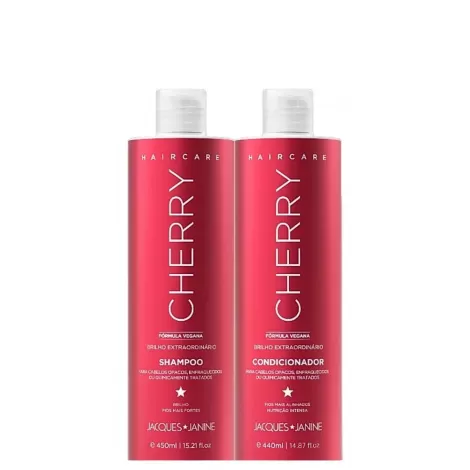 Jacques Janine Haircare Kit Cherry Shampoo 450ml + Condicionador 440ml nutritivo protetor
