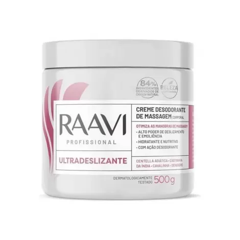 Raavi Creme de Massagem Ultradeslizante 500g hidratante profissional