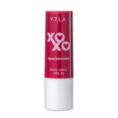 Vizzela Balm Labial Xoxo FPS 20 Apaixonado 4g hidratante protetor solar