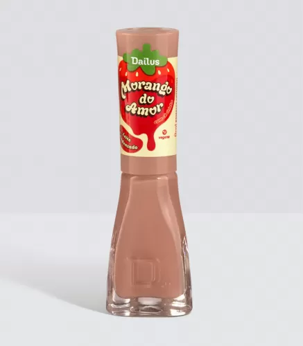 Esmalte Dailus Morango do Amor Leite Condensado 8ml brilho intenso secagem rápida