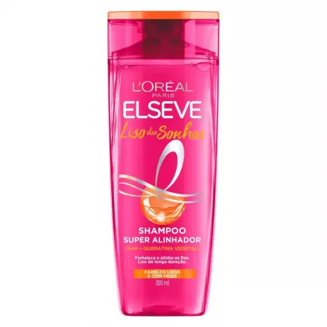 Elseve Shampoo Liso dos Sonhos Super Alinhador 200ml fortalecedor antifrizz