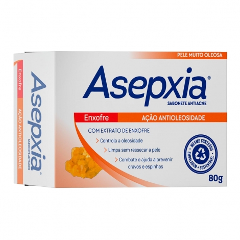 Asepxia Sabonete Barra Enxofre 80g antiacne purificante