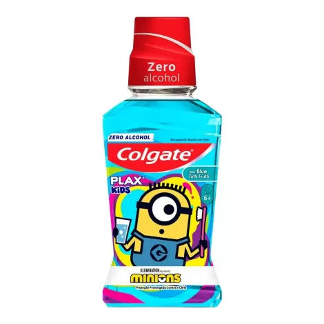 Enxaguante Bucal Colgate Plax Kids Minions Tutti Frutti 250mL infantil suave