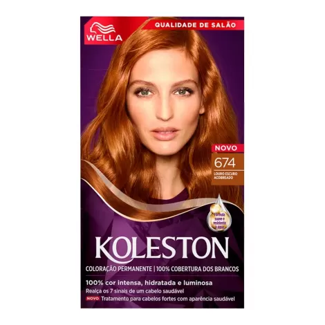Koleston Tintura 674 Louro Escuro Acobreado 125g hidratante nutritiva