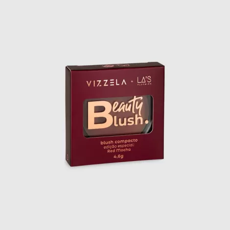 Vizzela Blush Compacto Red Mocha 4,6g pigmentado antioxidante hidratante