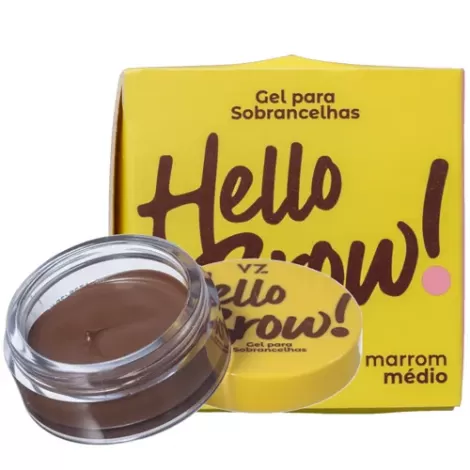 Vizzela Gel para Sobrancelha Hello Brow Marrom Médio 8g definição natural longa duração
