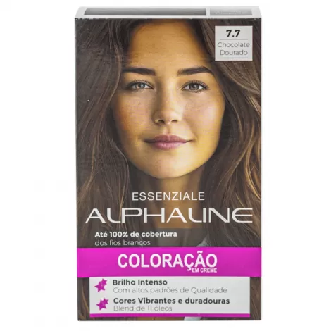 Tinta Alpha Line Essenziale 7.7 Chocolate Dourado 40ml permanente nutritiva antioxidante