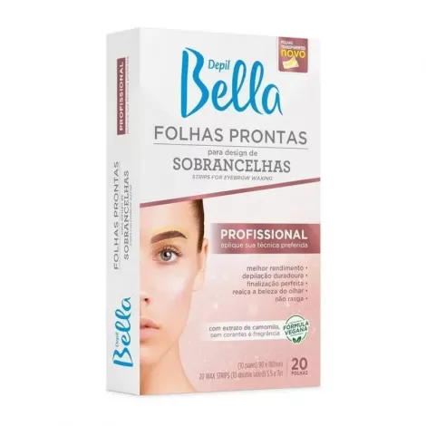 Depil Bella Folhas Prontas para Depilação de Sobrancelha 20 unidades prática precisa