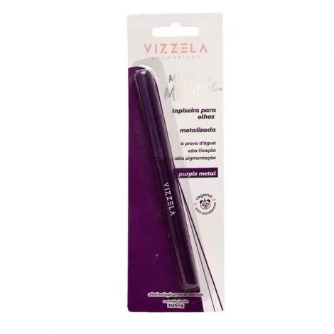 Vizzela Lapiseira para Olhos Metallic Purple 0,24g vegana duradoura