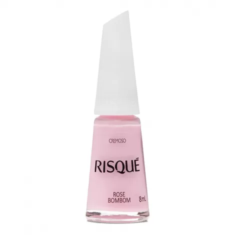 Risqué Esmalte Rose Bombom Cremoso 8ml cobertura uniforme hipoalergênico