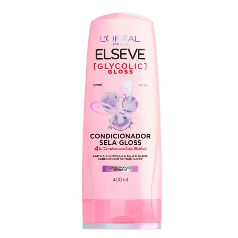 Elseve Condicionador Glycolic Gloss 400ml hidratante iluminador
