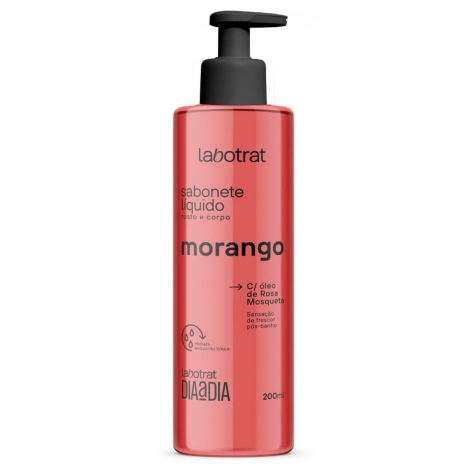 Sabonete Líquido Labotrat Morango 350ml limpeza hidratante perfumado