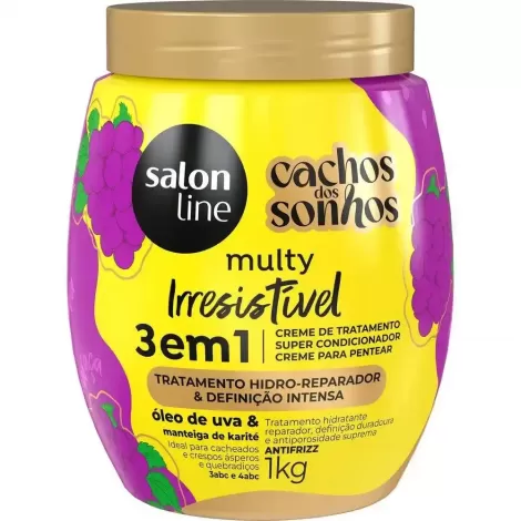 Salon Line Cachos dos Sonhos 3 em 1 1kg Uva hidratante antiporosidade
