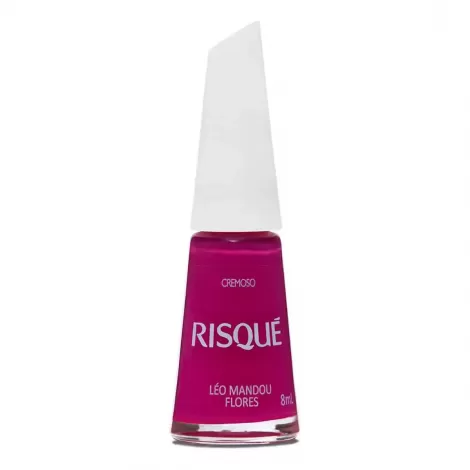 Risqué Esmalte Léo Mandou Flores Cremoso 8ml cobertura uniforme hipoalergênico