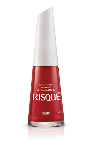 Risqué Esmalte Beijo Cremoso 8ml cobertura uniforme hipoalergênico