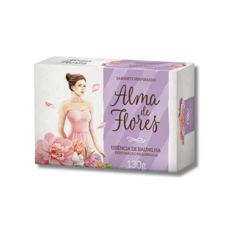 Sabonete em Barra Alma de Flores Baunilha 130g hidratante perfumado