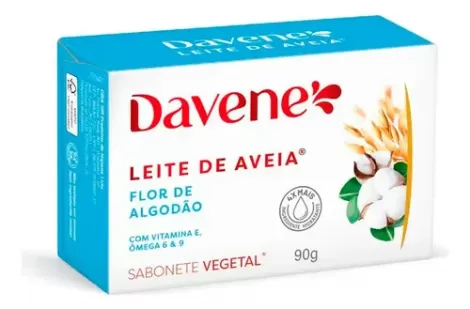 Sabonete Barra Vegetal Davene Flor de Algodão 90g hidratante suavizante