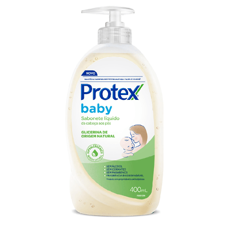 Protex Sabonete Líquido Baby Glicerinado 400ml suave hidratante antibacteriano