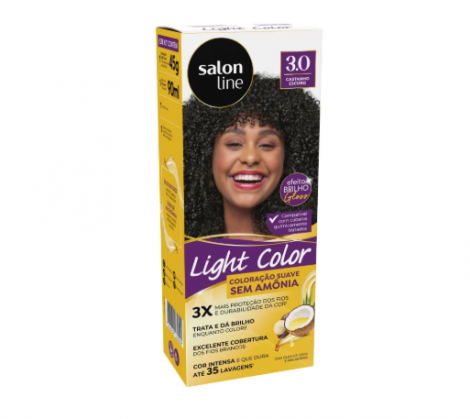 Salon Line Light Color 3.0 Castanho Escuro 50g sem amônia hidratante nutritivo