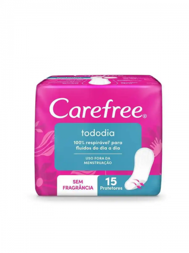 Carefree Protetor Diário Brisa com Perfume Sem Abas 15 unidades toque suave controle odores