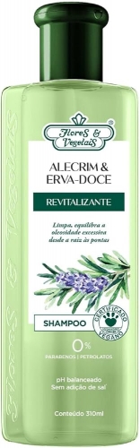 Flores & Vegetais Shampoo Alecrim Erva-Doce 300ml refrescante equilibrante