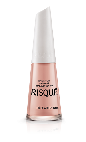 Risqué Esmalte Pó de Arroz Cremoso 8ml elegante sofisticado hipoalergênico