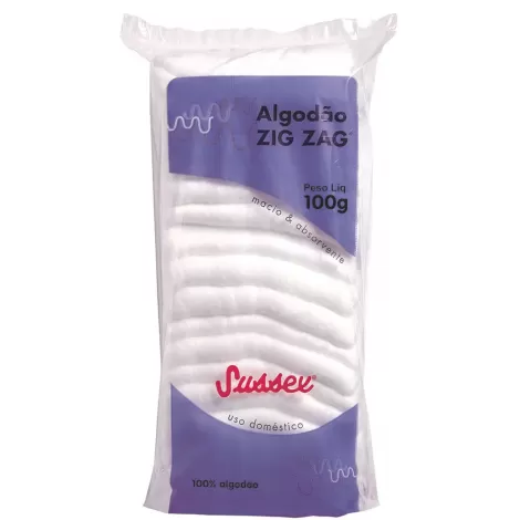 Sussex Algodão Zig Zag Pacote 100g macio e absorvente