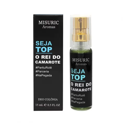 Misuric Seja Top Rei Perfume Masculino 15ml amadeirado aromático sofisticado