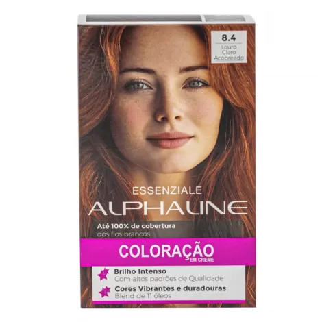 Tinta Alpha Line Essenziale 8.4 Louro Claro Acobreado 40ml permanente nutritiva antioxidante