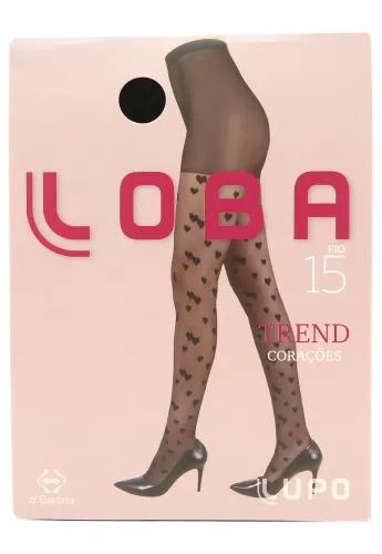 Meia-Calça Lupo Corações tamanho GG leve transparência conforto preta