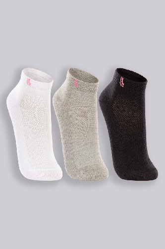 Meia Lupo Curta Feminina M conforto respirabilidade kit 3 pares misto