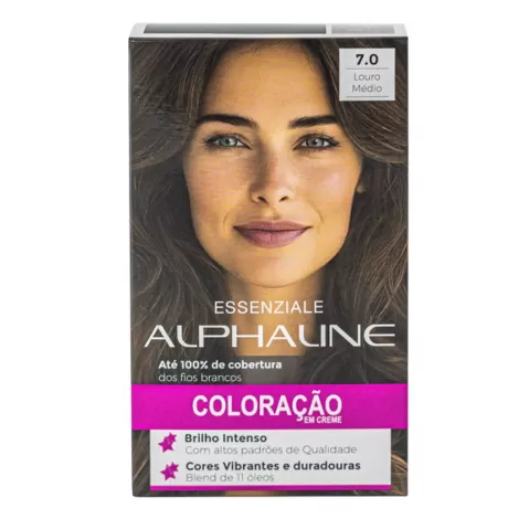 Tinta Alpha Line Essenziale 7.0 Louro Médio Natural 40ml permanente nutritiva antioxidante