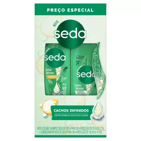Kit Seda Shampoo 300ml Condicionador 190ml Cachos Definidos nutritivo disciplinador